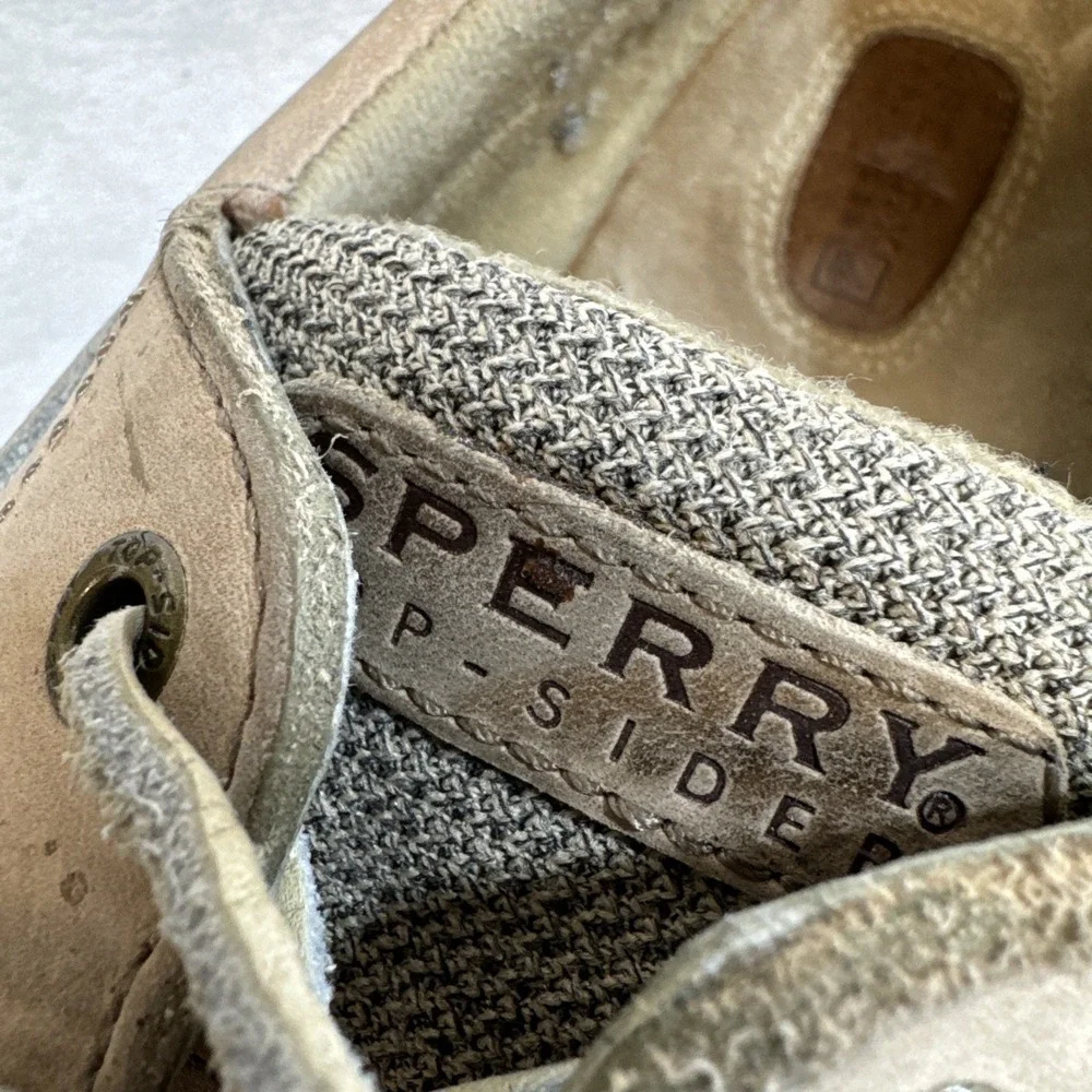 Sperry Top Sider Leather Boat‎ Shoes Mens Size 10M Tan Lace Up Casual Deck Shoes